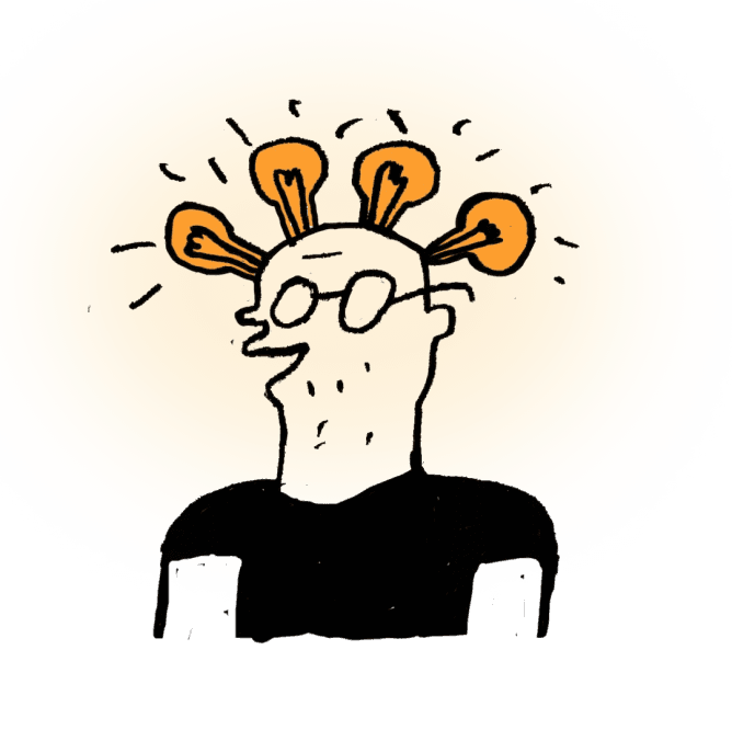 Чувак с лампочками в голове